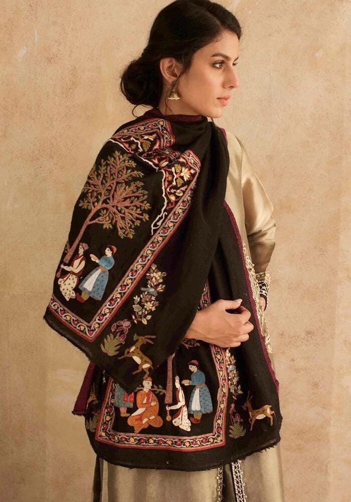 Hand-Embroidered Pashmina Stole