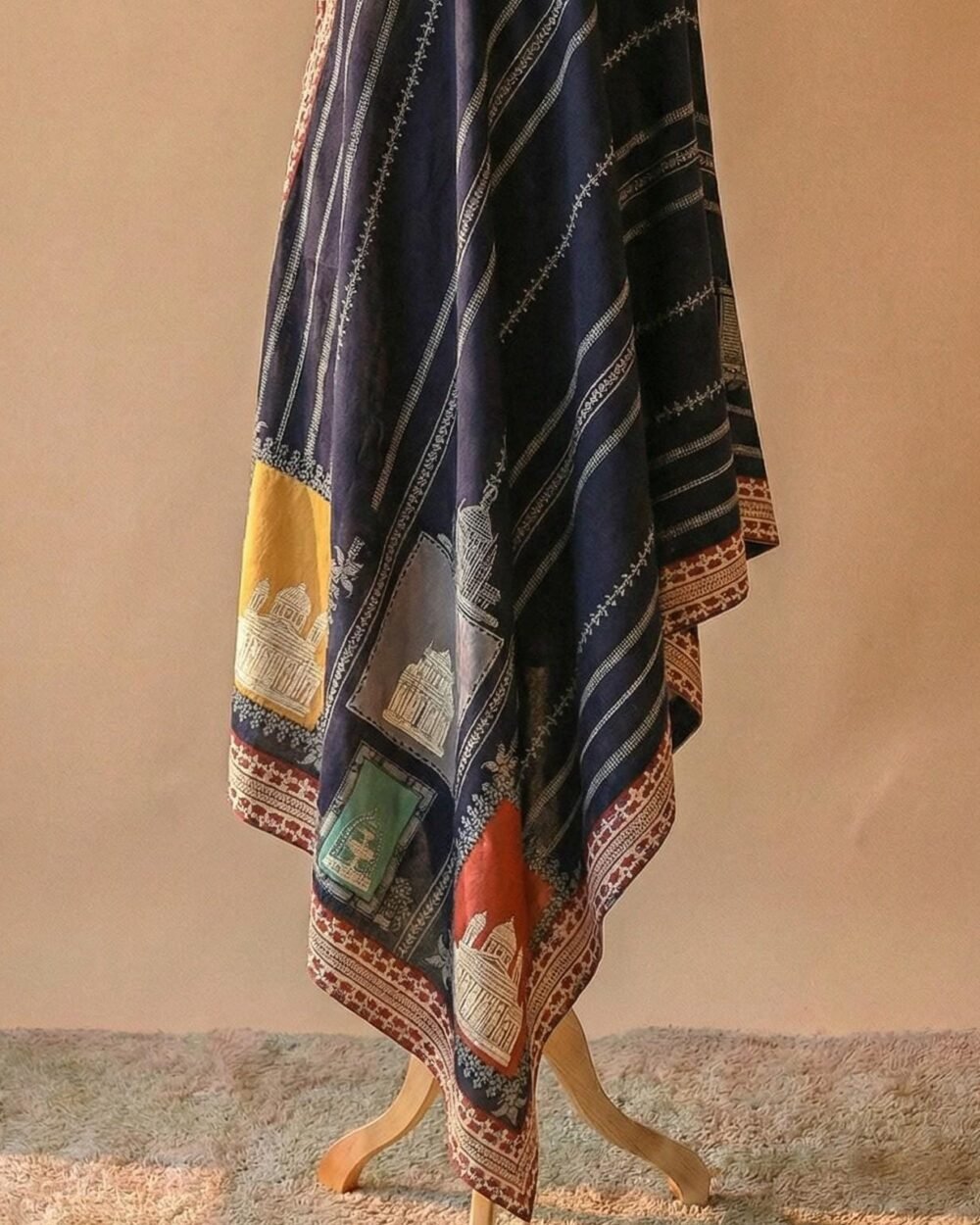 Navy Pashmina Wedding Shawl