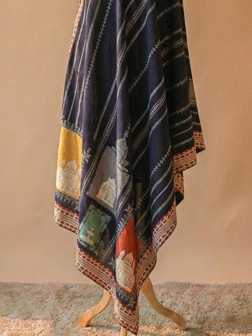 Navy Pashmina Wedding Shawl