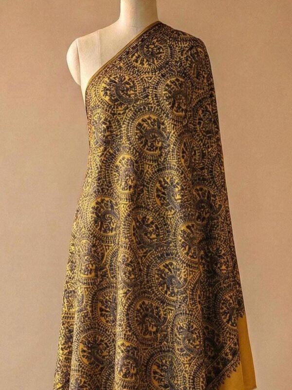 Mustard Paisley Pashmina Shawl