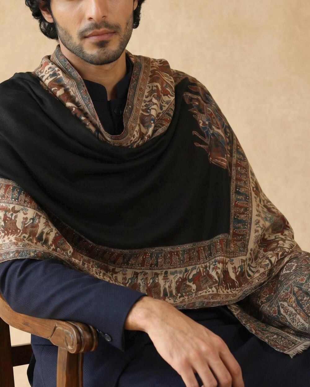 Mughal Kani Pashmina Shawl for Men